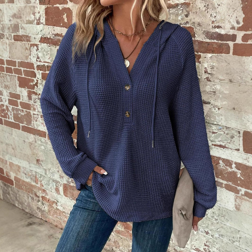 Hoodie Damen mit Knopfdetails und Kapuze | A&B - 4 - Annoboutique