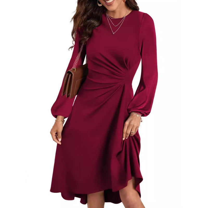 Damen Kleid mit langen Ärmeln und figurbetontem Schnitt | A&B - 4 - Annoboutique