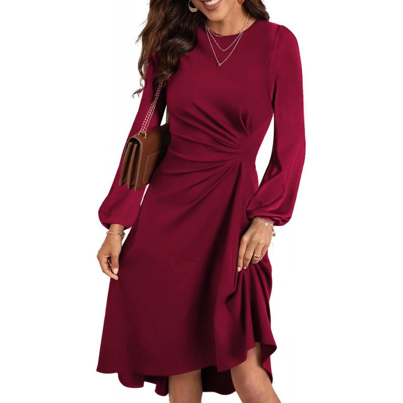 Damen Kleid mit langen Ärmeln und figurbetontem Schnitt | A&B - 5 - Annoboutique