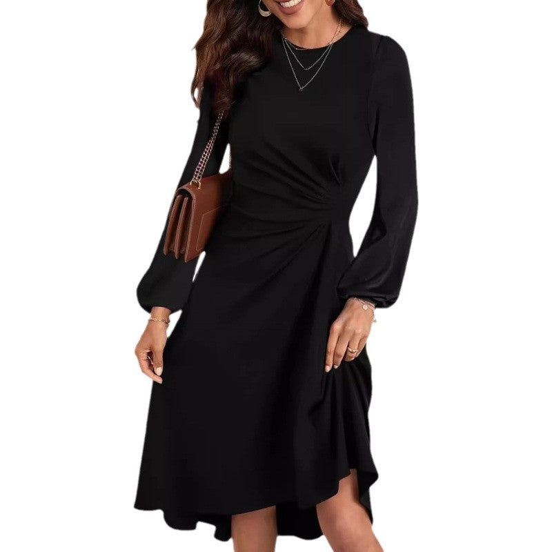 Damen Kleid mit langen Ärmeln und figurbetontem Schnitt | A&B - 6 - Annoboutique