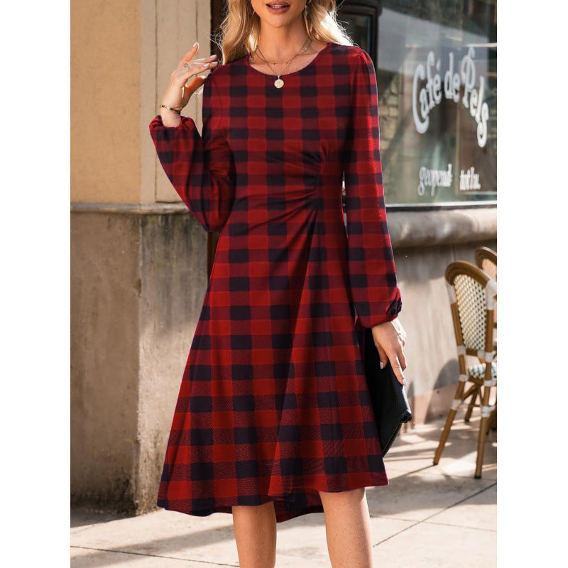 Damen Kleid mit langen Ärmeln und figurbetontem Schnitt | A&B - 7 - Annoboutique
