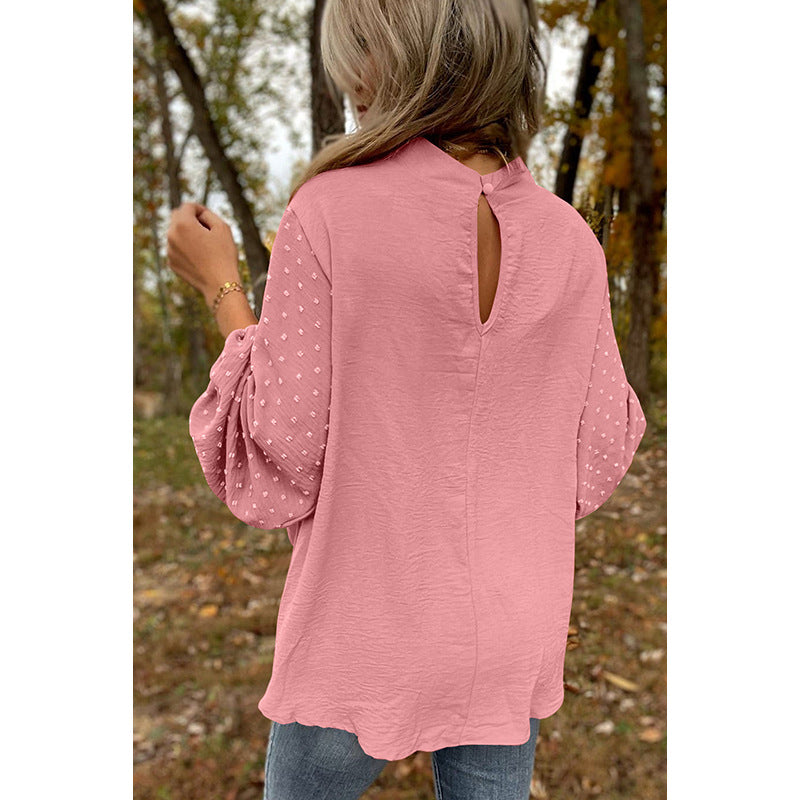 Bluse Damen mit lässigem Schnitt und Puffärmeln | A&B - 5 - Annoboutique