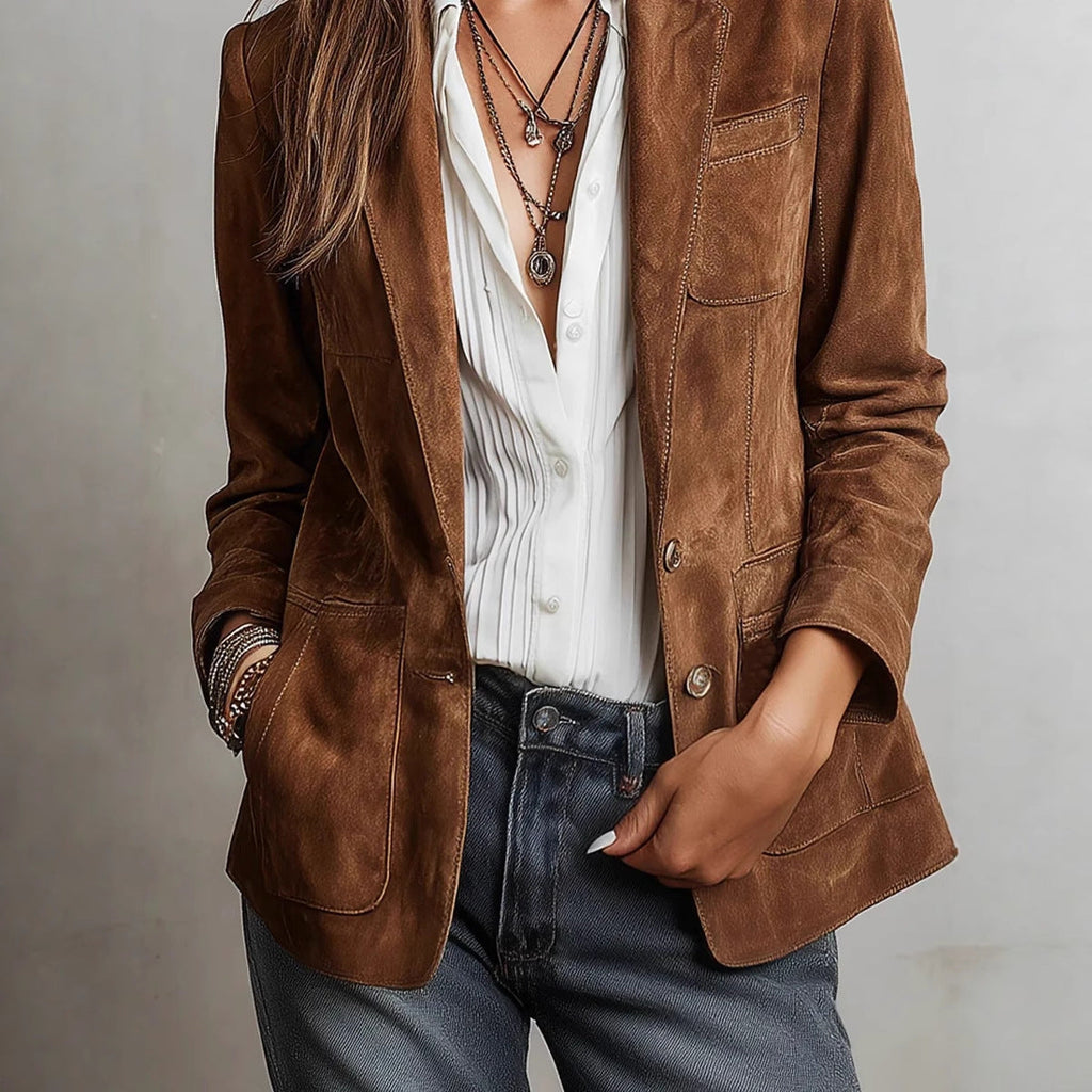Blazer Damen mit taillierter Passform und elegantem Revers | A&B - 1 - Annoboutique