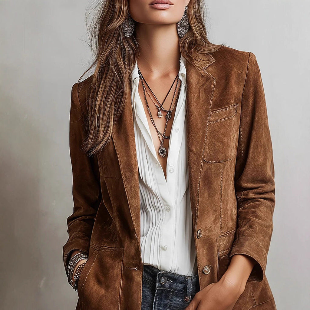 Blazer Damen mit taillierter Passform und elegantem Revers | A&B - 2 - Annoboutique