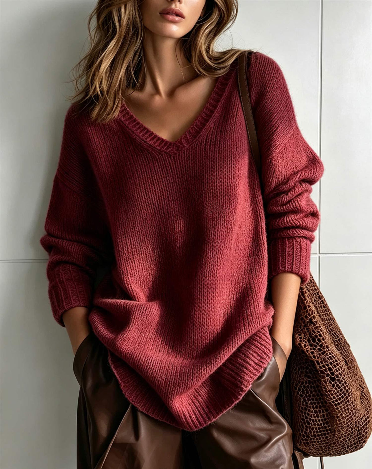 V-Neck Pullover Women | Soft Knit with Relaxed Fit - 5 - Rokvane