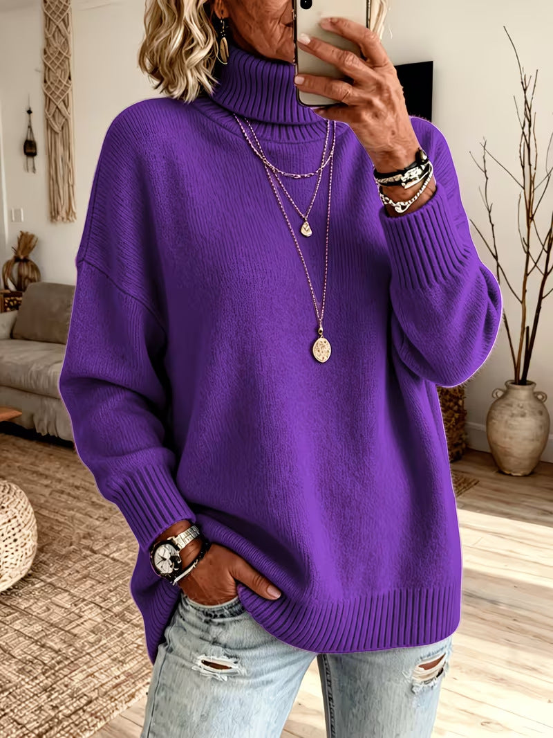 Pullover Damen mit Stehkragen und lockerer Passform | A&B - 4 - Annoboutique