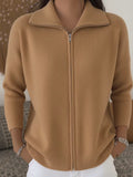 Cardigan Damen mit Stehkragen und Reißverschluss | A&B - 4 - Annoboutique