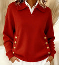 Pullover Damen mit lässigem Schnitt und Knopfdetails | A&B - 10 - Annoboutique