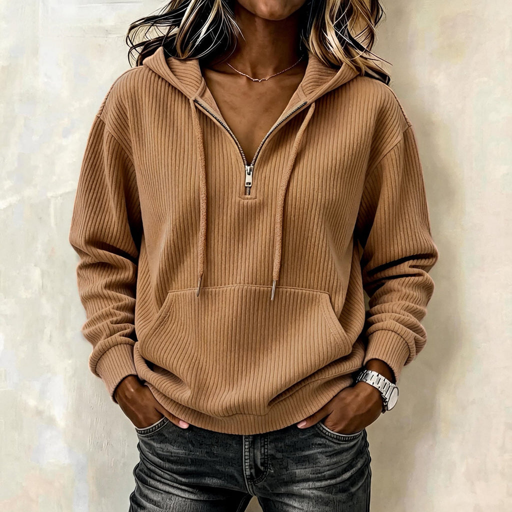 Hoodie Damen mit modernem Schnitt und praktischem Reißverschluss | A&B - 6 - Annoboutique