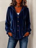 Damenjacke mit Kapuze und Knopfverschluss | A&B - 3 - Annoboutique