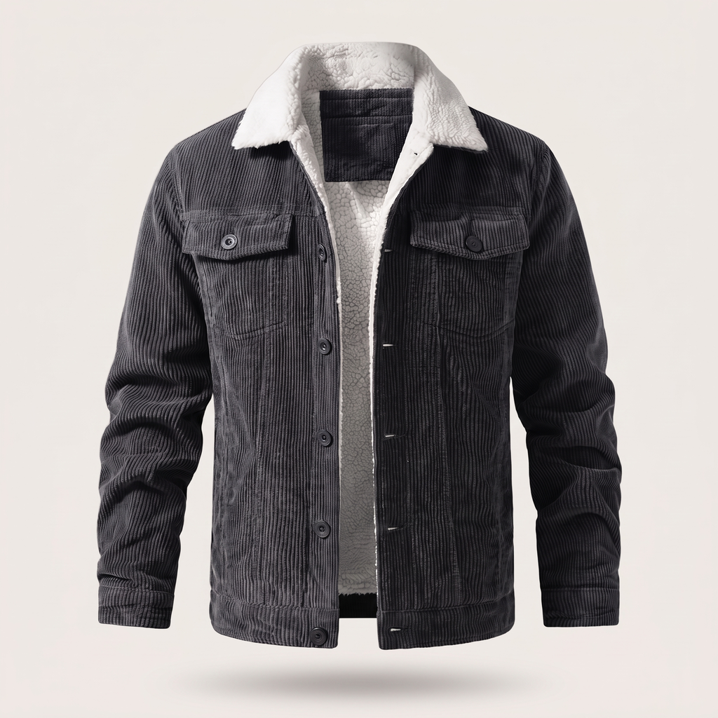 Herrenjacke mit Sherpa-Kragen und praktischen Taschen | A&B - 6 - Annoboutique