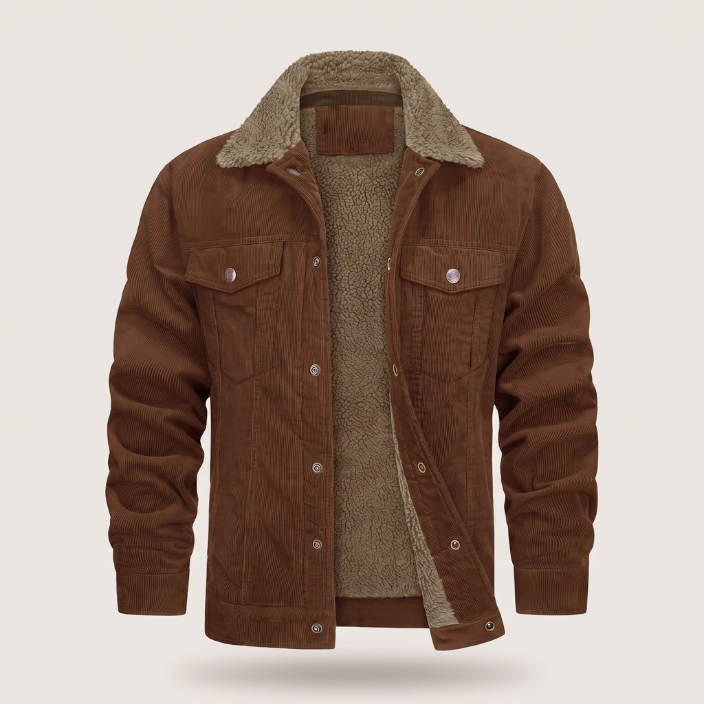 Herrenjacke mit Sherpa-Kragen und praktischen Taschen | A&B - 8 - Annoboutique