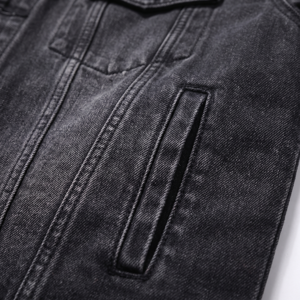 Denim Jacke Herren mit Kapuze und weichem Futter | A&B - 3 - Annoboutique