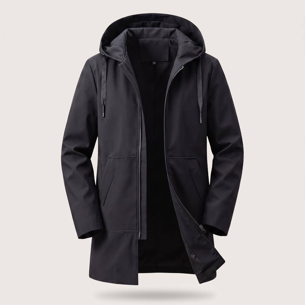 Moderne Herrenjacke mit Kapuze und praktischen Taschen | A&B - 4 - Annoboutique