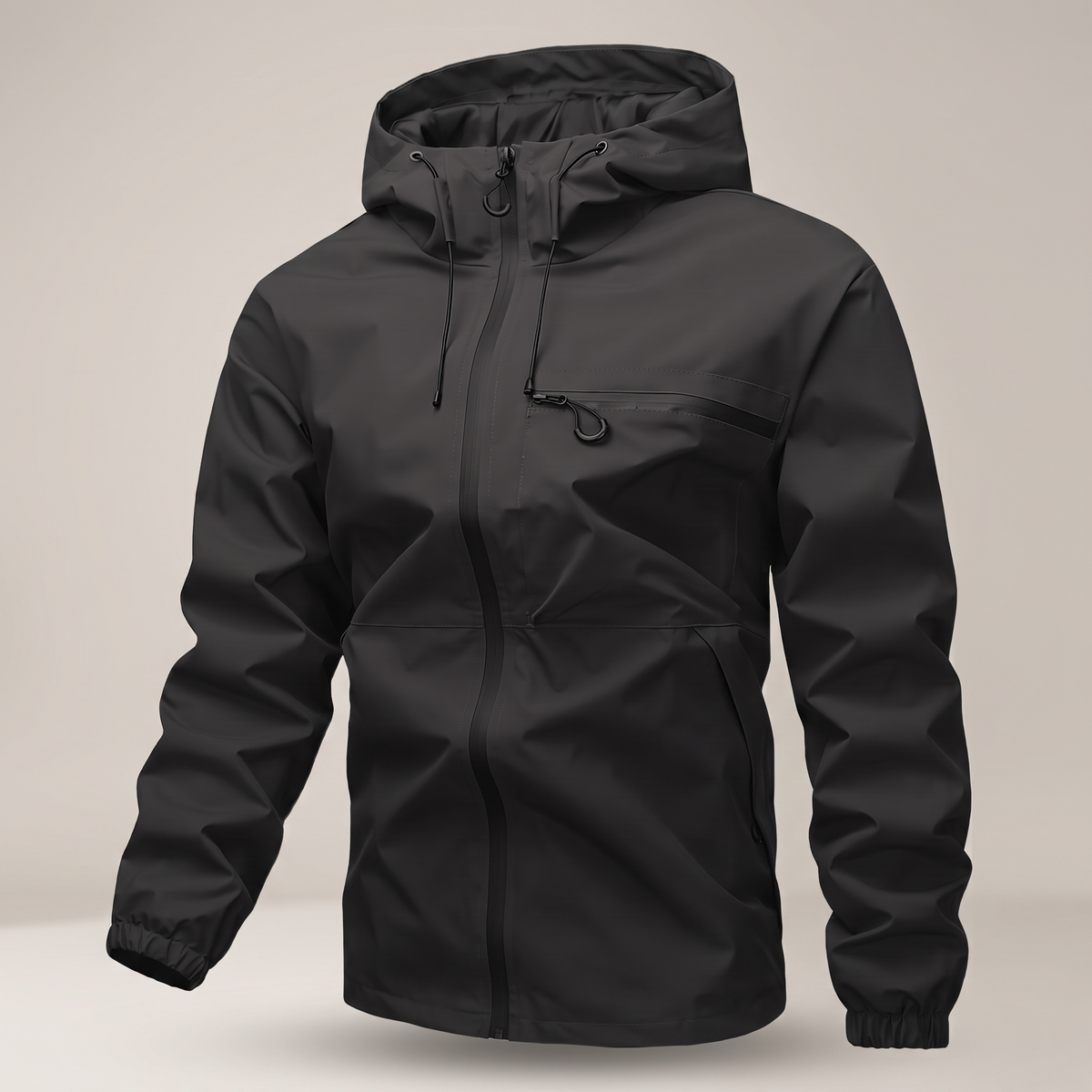 Sportliche Herrenjacke mit verstellbarer Kapuze und praktischer Brusttasche | A&B - 6 - Annoboutique