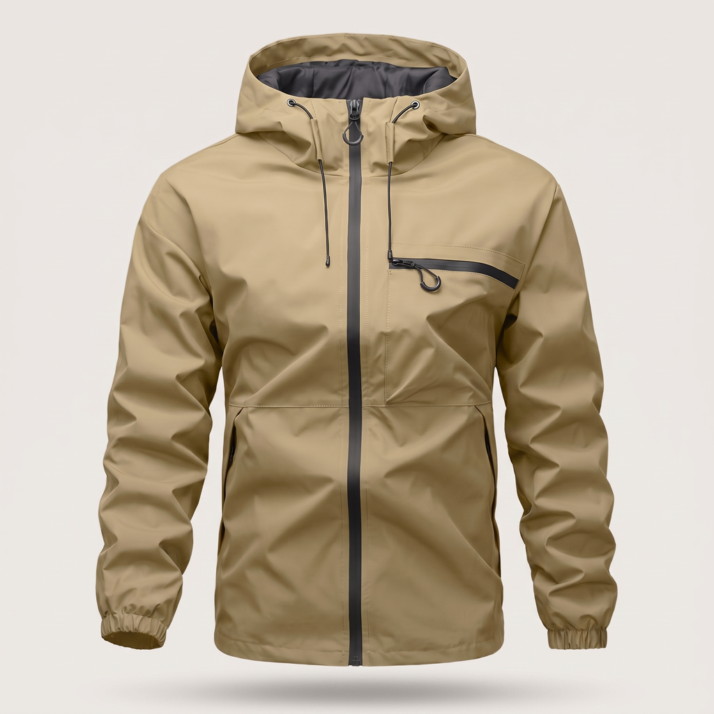 Sportliche Herrenjacke mit verstellbarer Kapuze und praktischer Brusttasche | A&B - 7 - Annoboutique