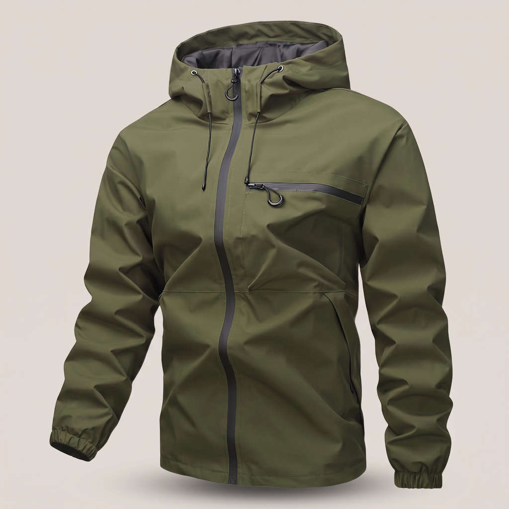 Sportliche Herrenjacke mit verstellbarer Kapuze und praktischer Brusttasche | A&B - 8 - Annoboutique