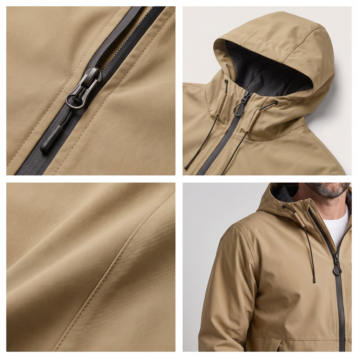 Sportliche Herrenjacke mit verstellbarer Kapuze und praktischer Brusttasche | A&B - 9 - Annoboutique