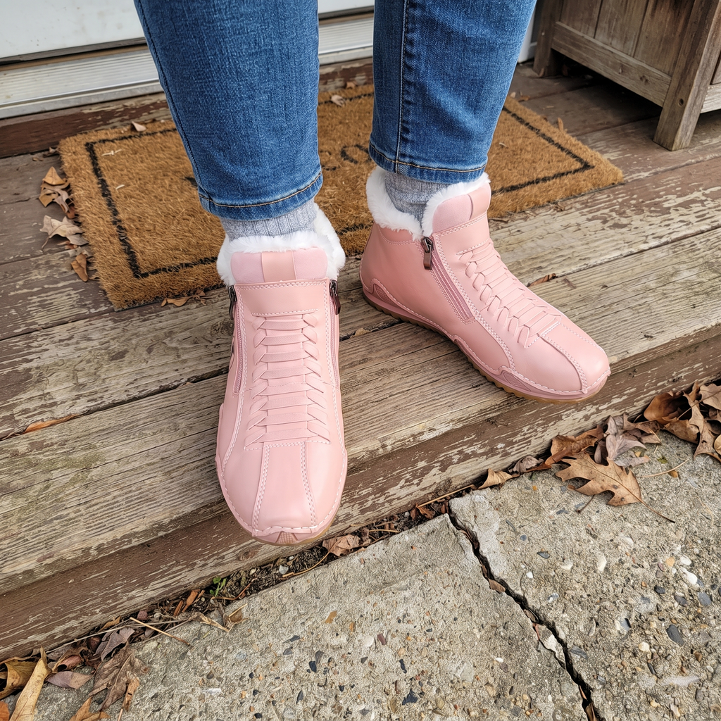 Damen Boots mit seitlichem Reißverschluss und kuscheligem Innenfutter | A&B - 2 - Annoboutique