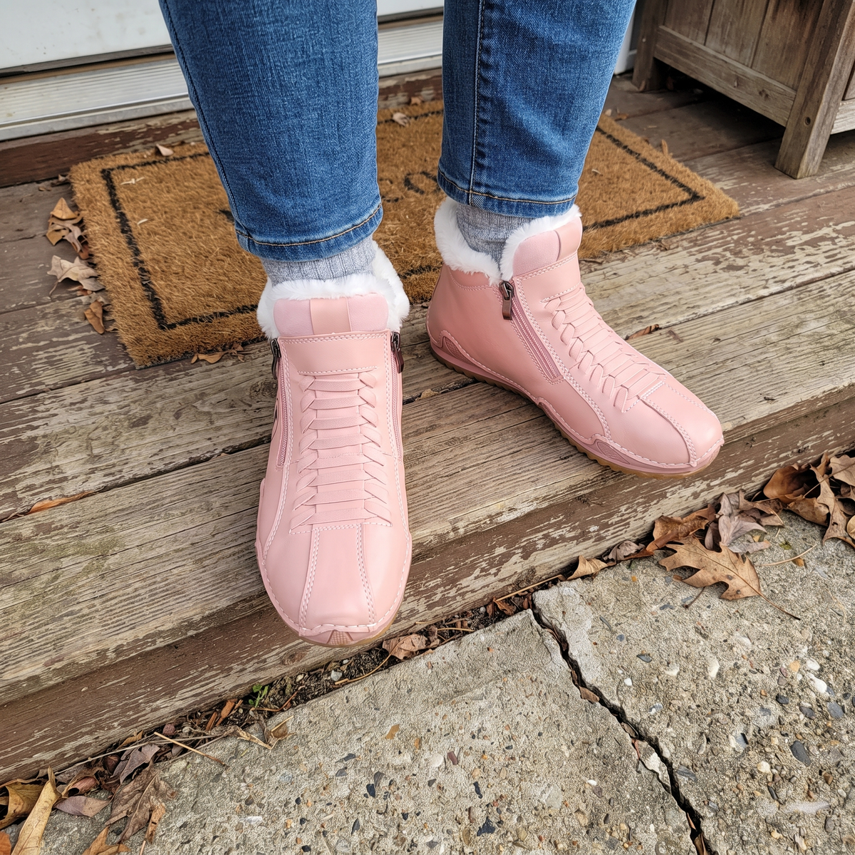 Damen Boots mit seitlichem Reißverschluss und kuscheligem Innenfutter | A&B - 2 - Annoboutique