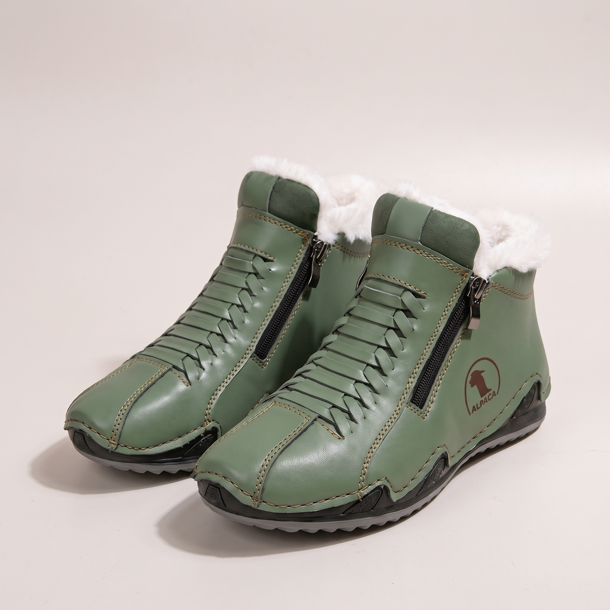 Damen Boots mit seitlichem Reißverschluss und kuscheligem Innenfutter | A&B - 6 - Annoboutique