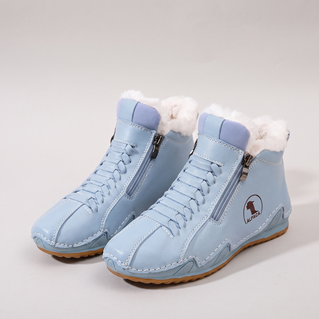 Damen Boots mit seitlichem Reißverschluss und kuscheligem Innenfutter | A&B - 7 - Annoboutique