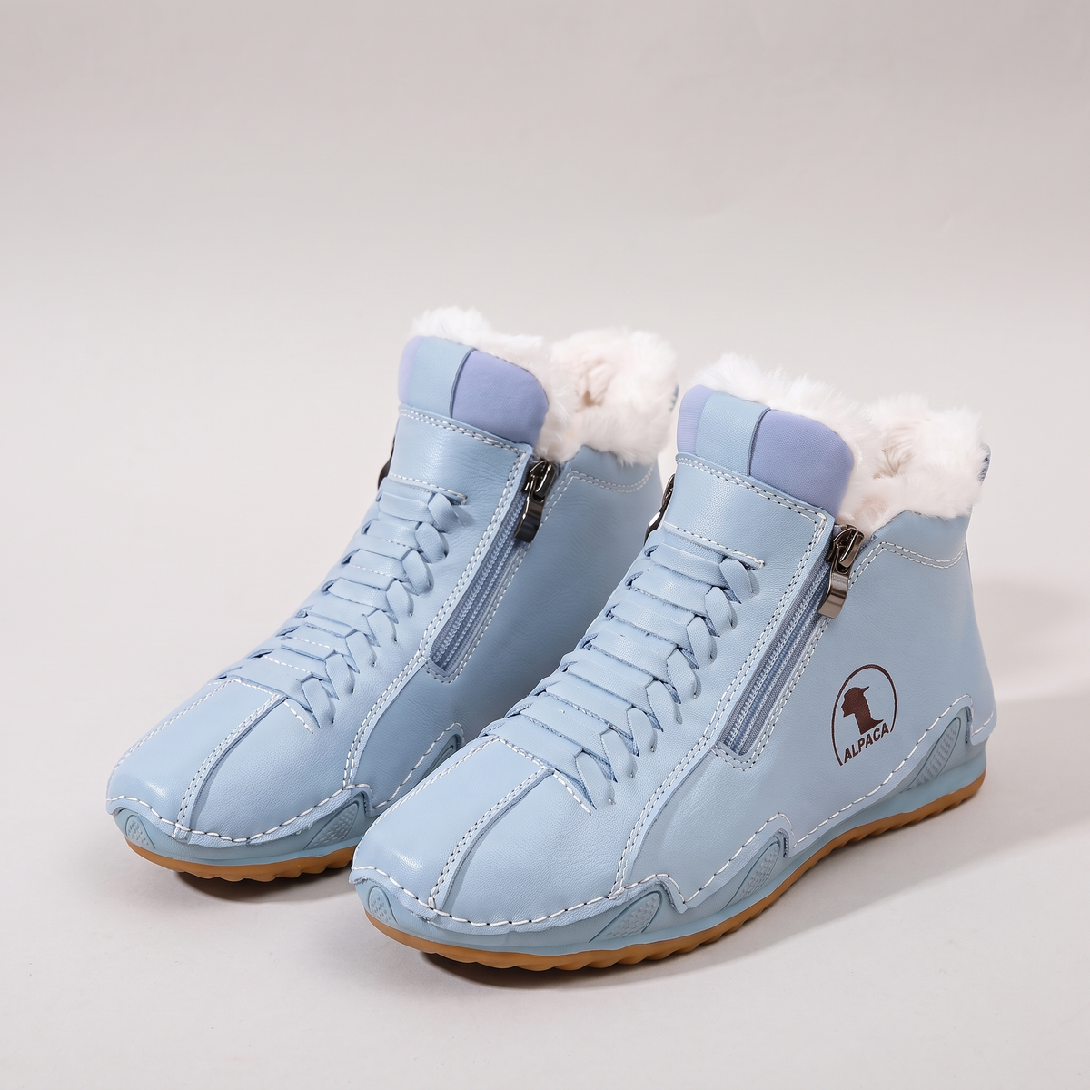 Damen Boots mit seitlichem Reißverschluss und kuscheligem Innenfutter | A&B - 7 - Annoboutique