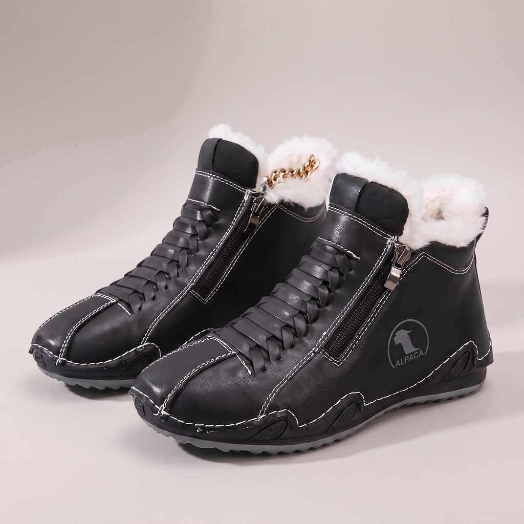 Damen Boots mit seitlichem Reißverschluss und kuscheligem Innenfutter | A&B - 8 - Annoboutique