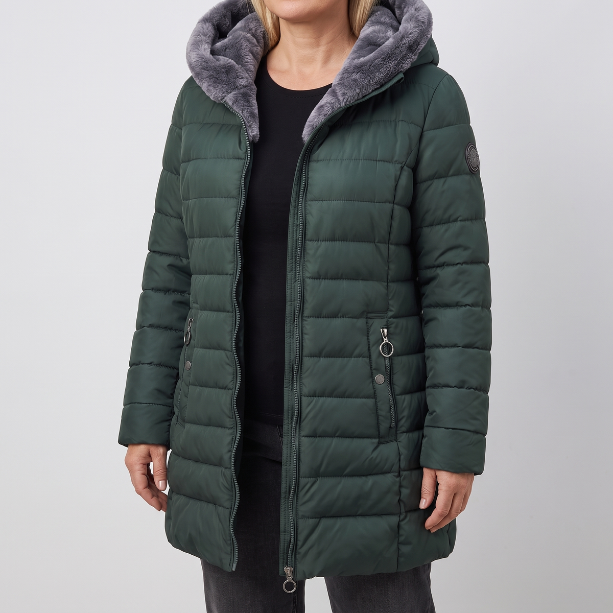 Winterjacke Damen mit Kapuze und Reißverschluss | A&B - 1 - Annoboutique