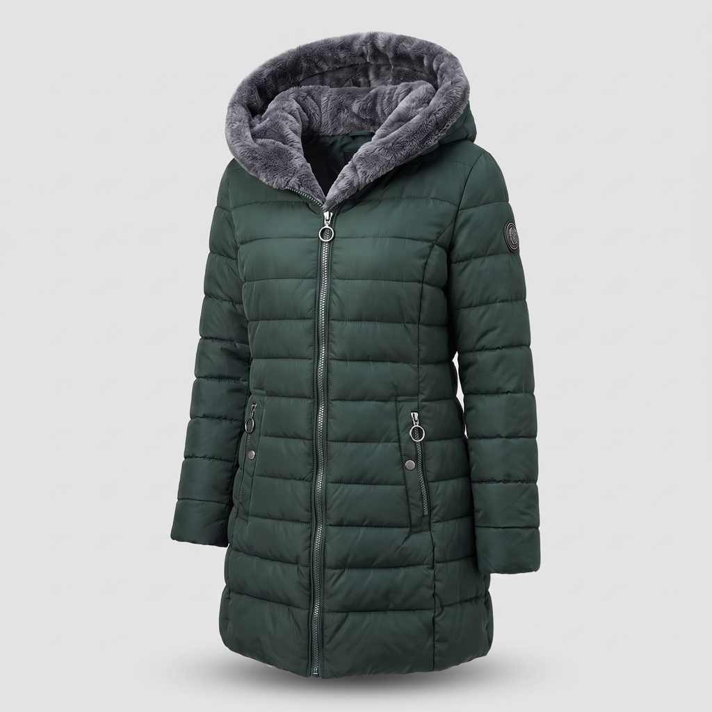 Winterjacke Damen mit Kapuze und Reißverschluss | A&B - 3 - Annoboutique