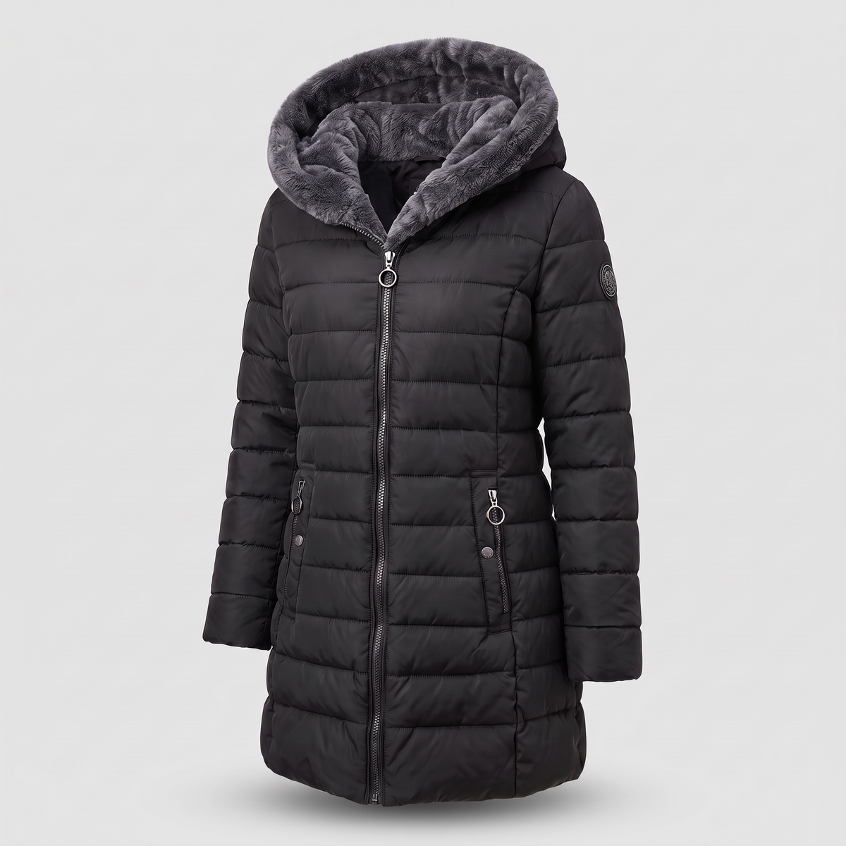 Winterjacke Damen mit Kapuze und Reißverschluss | A&B - 4 - Annoboutique