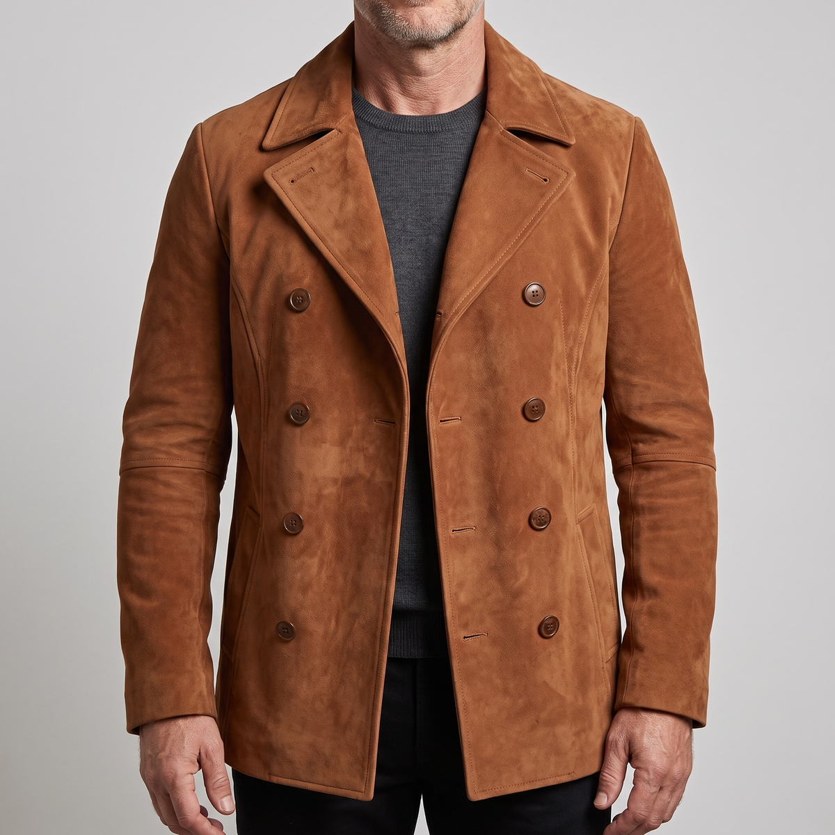 Herrenjacke mit doppelter Knopfreihe und klassischem Revers | A&B - 1 - Annoboutique