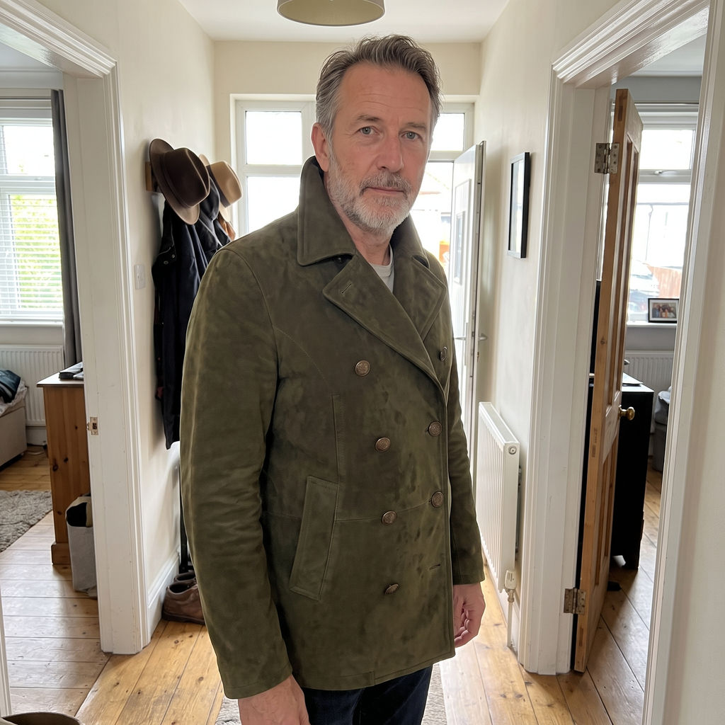 Herrenjacke mit doppelter Knopfreihe und klassischem Revers | A&B - 2 - Annoboutique