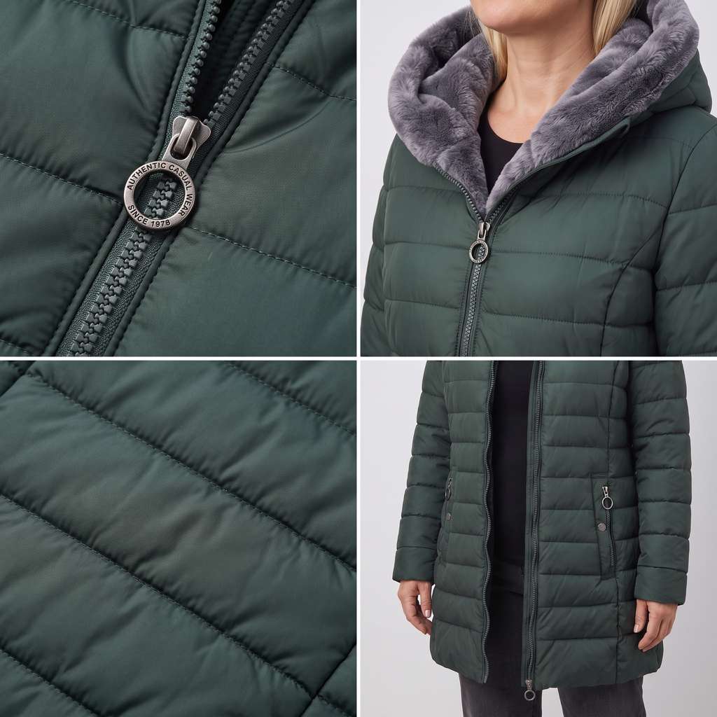 Winterjacke Damen mit Kapuze und Reißverschluss | A&B - 7 - Annoboutique