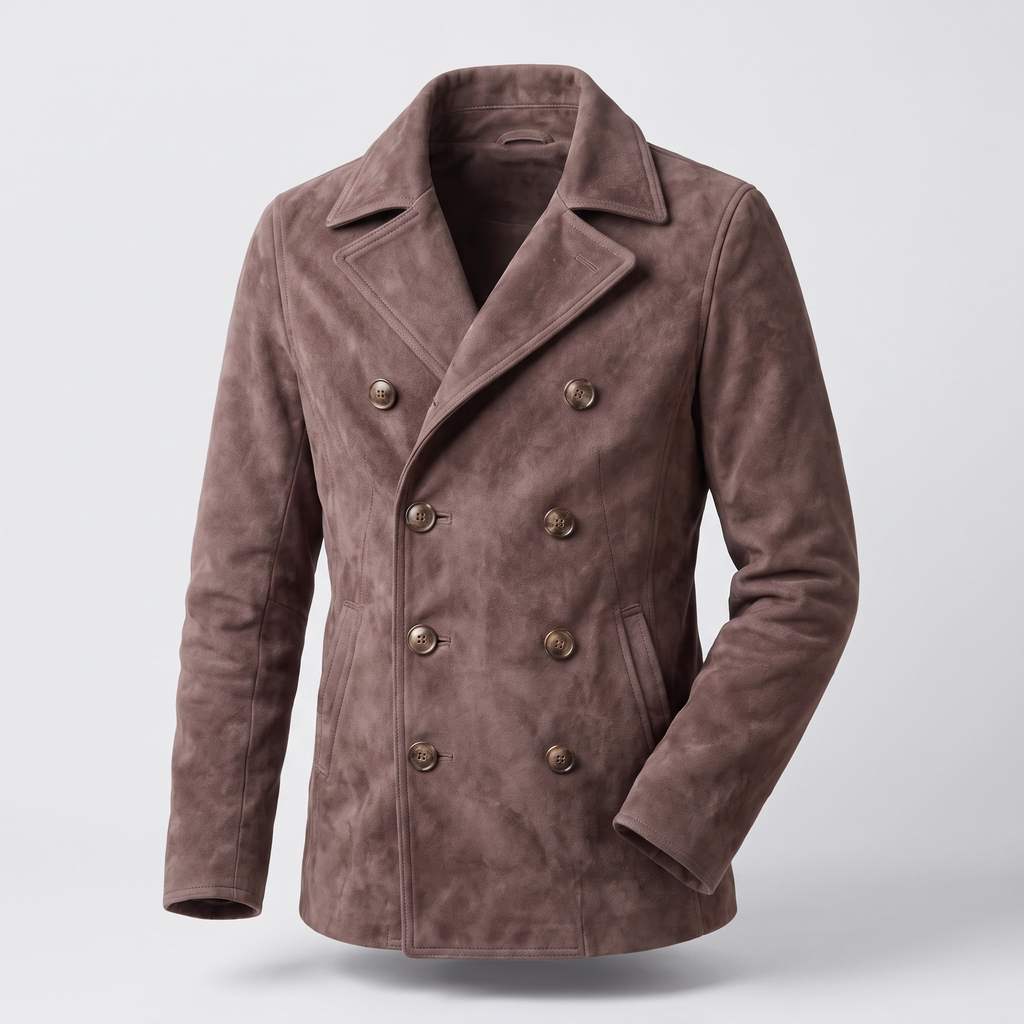 Herrenjacke mit doppelter Knopfreihe und klassischem Revers | A&B - 6 - Annoboutique