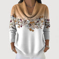 Damen Pullover mit weichem Halsausschnitt und floralem Design | A&B - 1 - Annoboutique