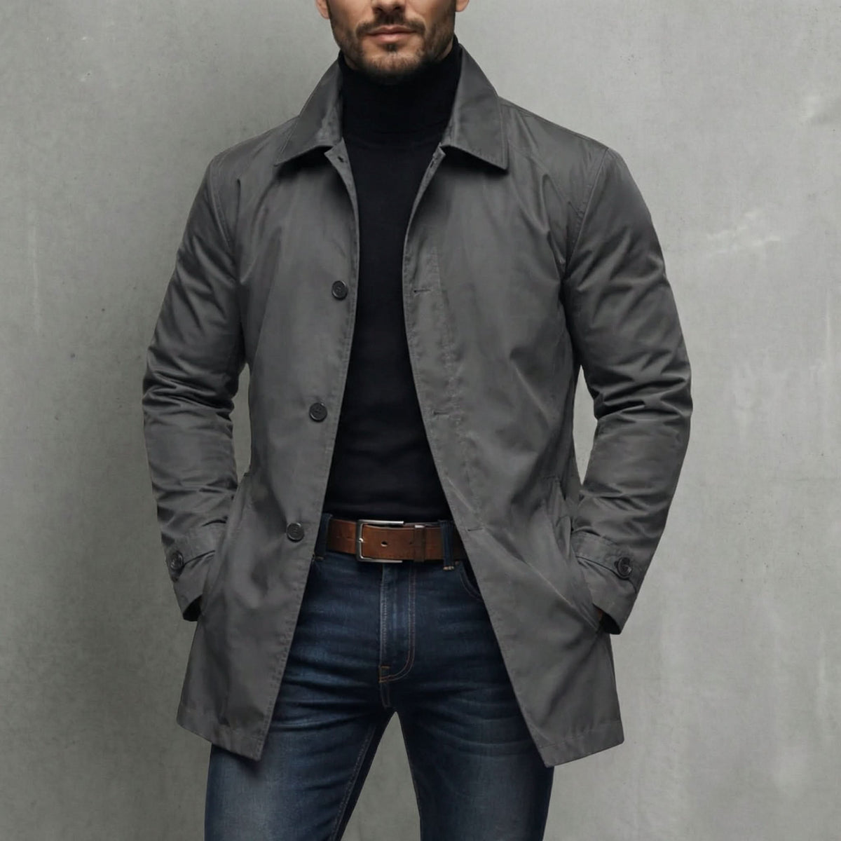 Herrenjacke mit klassischem Schnitt und praktischen Taschen | A&B - 1 - Annoboutique