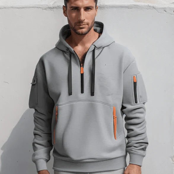Herren Hoodie mit praktischen Reißverschlusstaschen und modernem Schnitt | A&B - 1 - Annoboutique