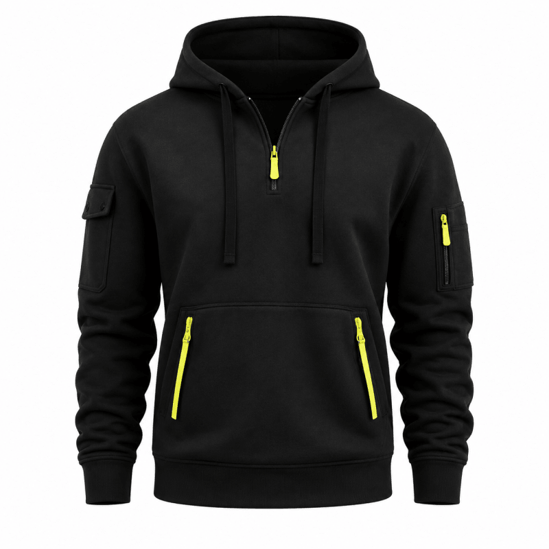 Herren Hoodie mit praktischen Reißverschlusstaschen und modernem Schnitt | A&B - 6 - Annoboutique