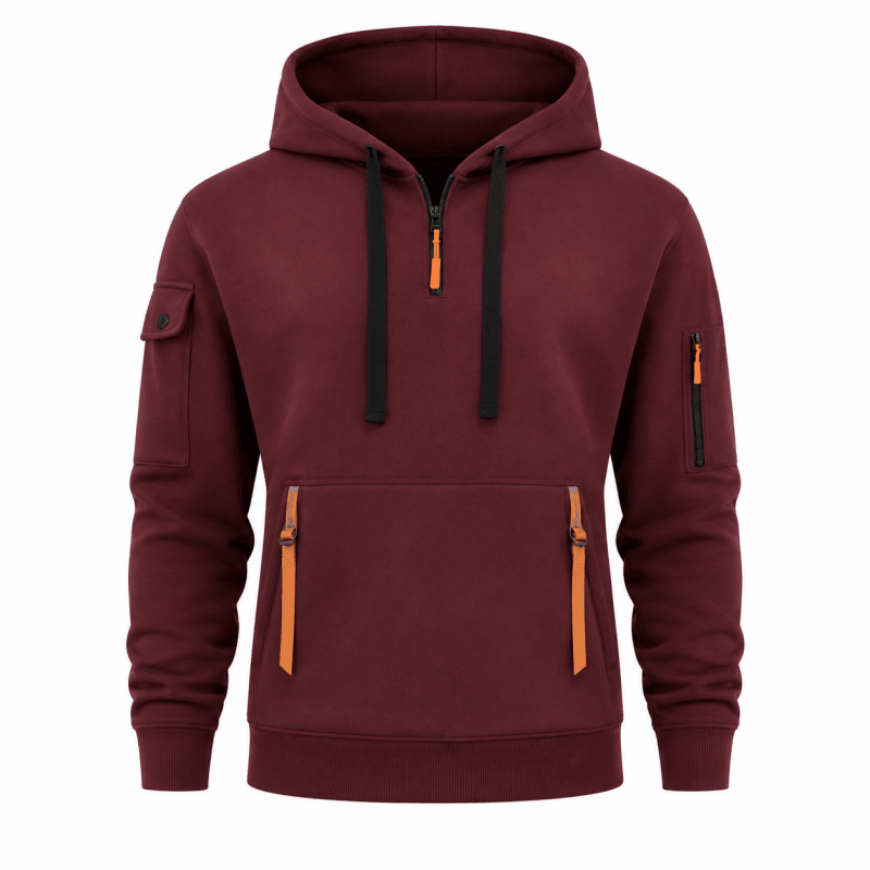 Herren Hoodie mit praktischen Reißverschlusstaschen und modernem Schnitt | A&B - 7 - Annoboutique