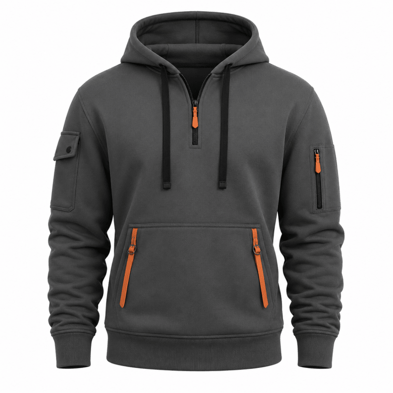 Herren Hoodie mit praktischen Reißverschlusstaschen und modernem Schnitt | A&B - 9 - Annoboutique