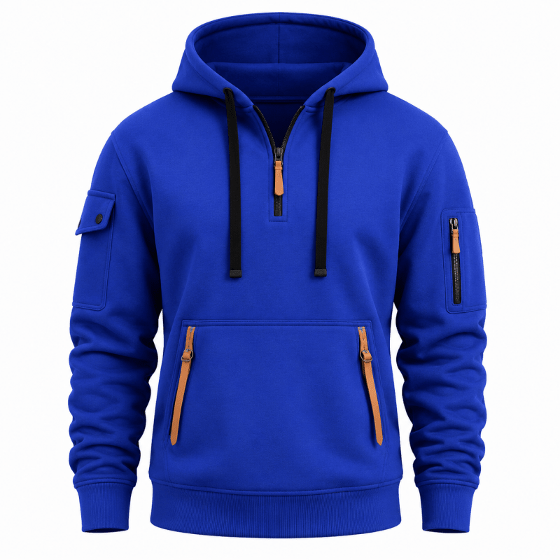 Herren Hoodie mit praktischen Reißverschlusstaschen und modernem Schnitt | A&B - 10 - Annoboutique