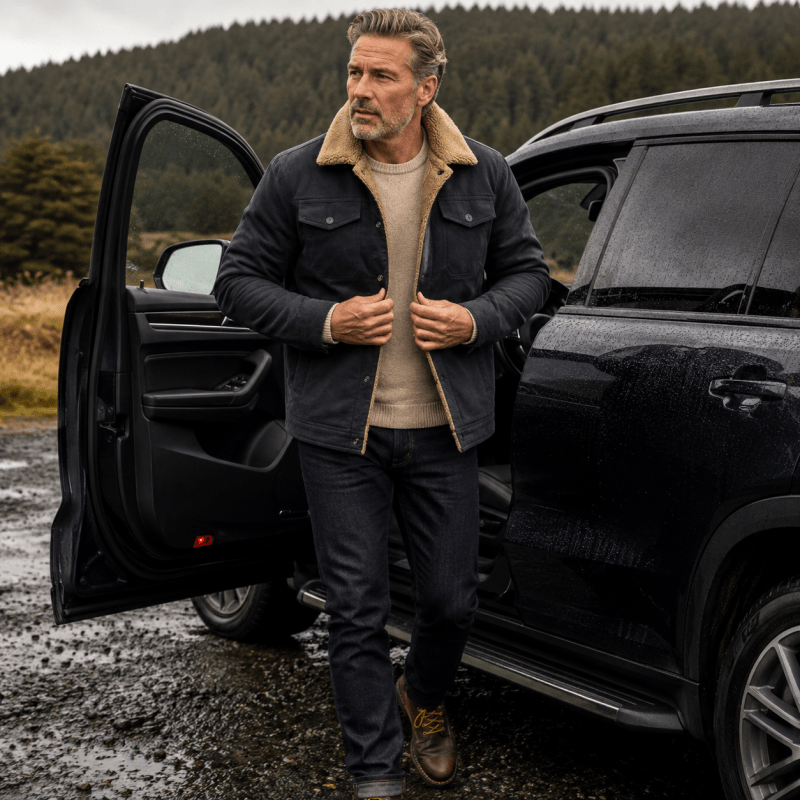 Herrenjacke mit lässigem Schnitt und praktischen Taschen | A&B - 8 - Annoboutique