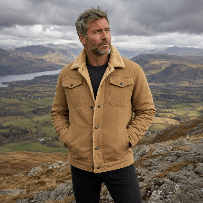 Herrenjacke mit lässigem Schnitt und praktischen Taschen | A&B - 10 - Annoboutique