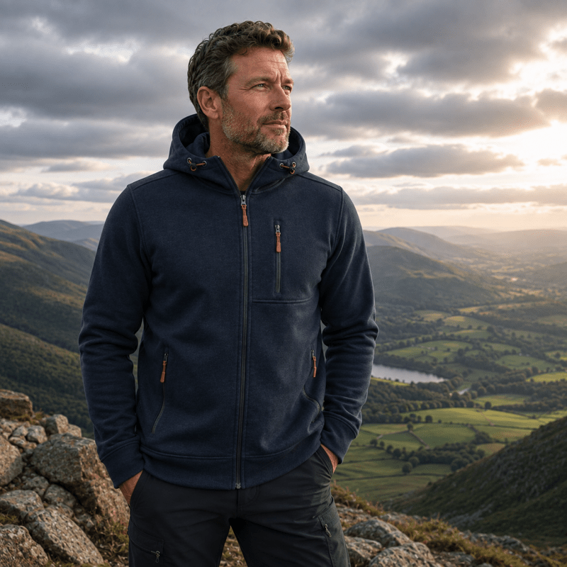 Herren Hoodie mit praktischen Taschen und Kapuze | A&B - 3 - Annoboutique