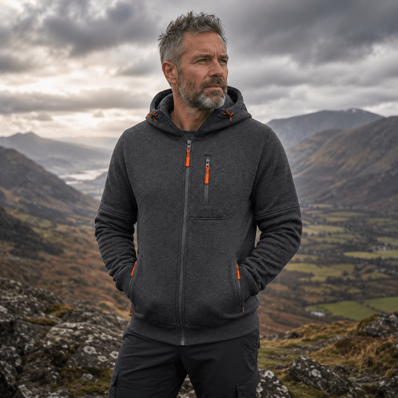 Herren Hoodie mit praktischen Taschen und Kapuze | A&B - 4 - Annoboutique