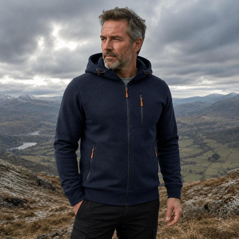 Herren Hoodie mit praktischen Taschen und Kapuze | A&B - 12 - Annoboutique