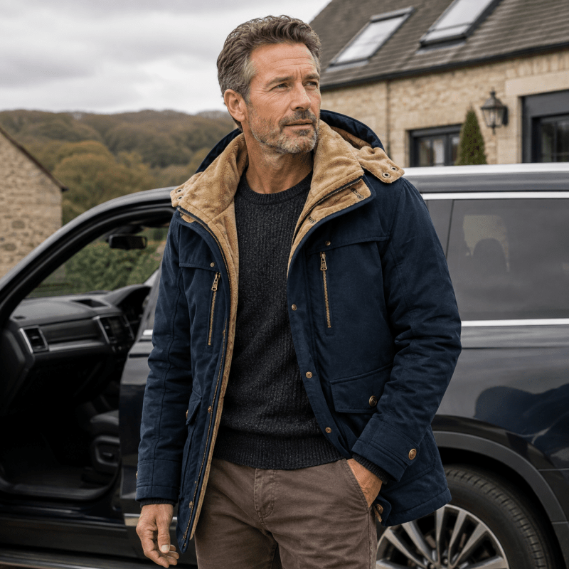 Herrenjacke mit Kapuze und praktischen Taschen | A&B - 8 - Annoboutique
