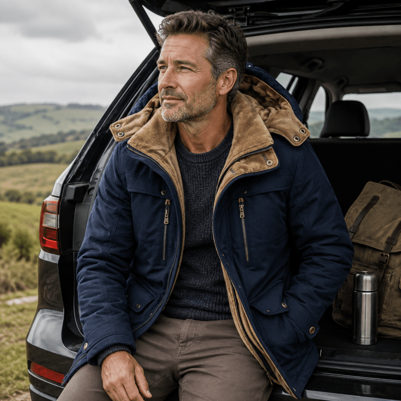 Herrenjacke mit Kapuze und praktischen Taschen | A&B - 9 - Annoboutique