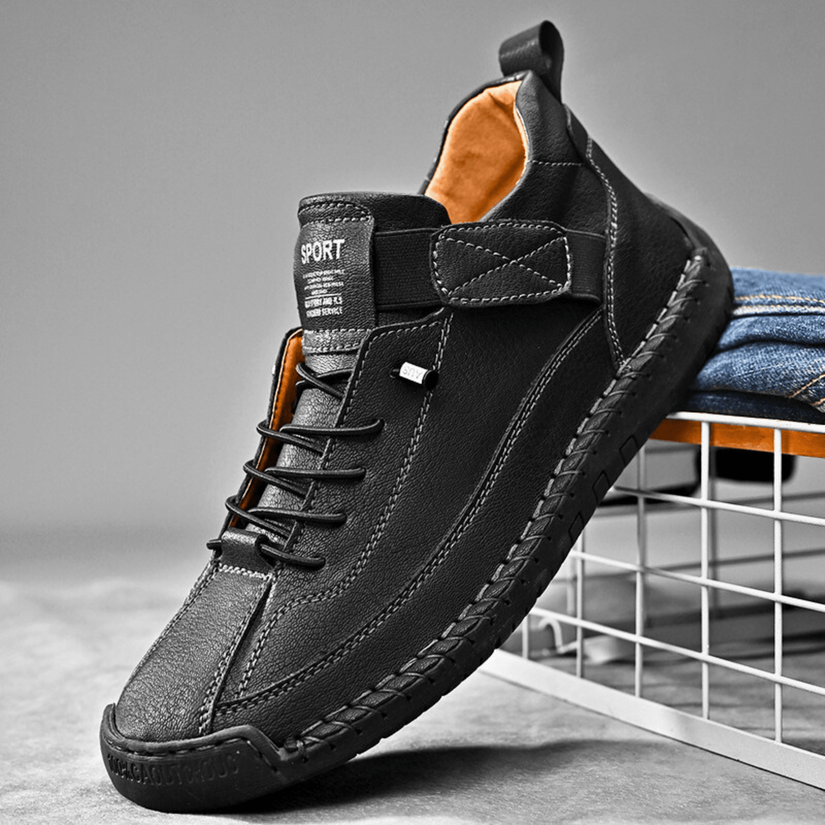 Herren Sneaker mit praktischem Klettverschluss und sportlichem Design | A&B - 3 - Annoboutique